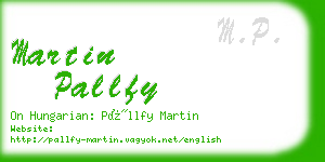 martin pallfy business card